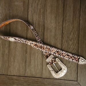 Genuine leather bling belt